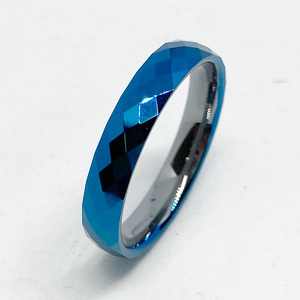 シンプルな タングステンリング 指輪 ミラーカット ブルー 青 20 ( 17号 ) 新品 ペアリングにも