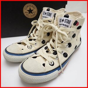 ★未使用 コンバース × フラボア オールスター FRB HI ハイカットスニーカー レディース24.5cm/ホワイト/ドット/1C1111/箱付き&1969700003