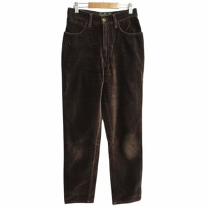 美品 FENDI jeans フェンディ ヴィンテージ ジップフライ ロゴ刺繍 ベルベット パンツ 42 ブラウン ◆