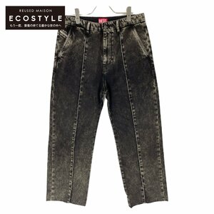 DIESEL ディーゼル ブラック D-CHINO-WORK ストレート デニム パンツ ブラック 30 ボトムス コットン メンズ 中古