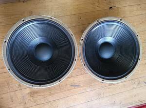 ■ JBL / 2225J ■ Pair of Woofer 16ohms 15inch(38cm) ウーファー 左右ペア センターキャップ交換品 音出しOK