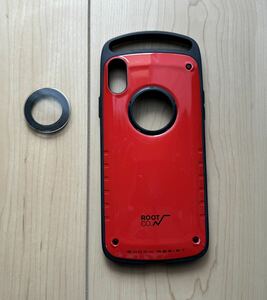 ROOT CO.製 Shock Resist Case Pro. for iPhone XS Max レッド（グロス） 赤 iPhoneケース 耐衝撃 登山 キャンプ アウトドア