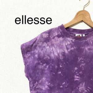 ellesse エレッセ　マーブル　パープル　Tシャツ　フリーサイズ