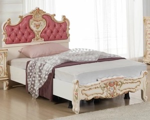 最高級フランスベットマットレス付き！ロココプリンセスベッド　ロココ　ベッド　シングルベッド　プリンセス　姫　ヨーロピアン　ピンク