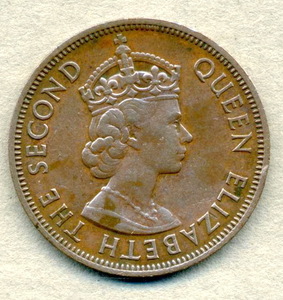 1955年 イギリスのカリブ地域 硬貨 26mm◆CL-03