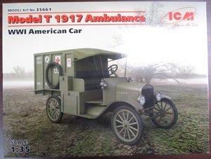 ICM 1/35 米(アメリカ) WWⅠ連合軍 野戦 救急車 T型フォード 1917年 救急型(Ford Model T 1917 Ambulance)未開封 新品 35661
