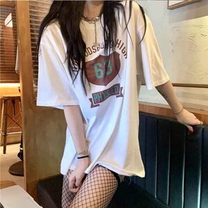 半袖Tシャツ 韓国ファッション レディース L グレー