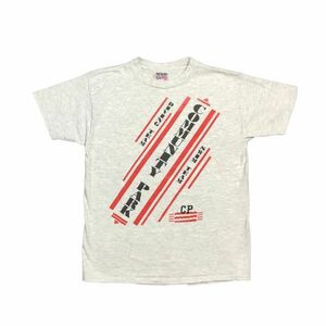 1円 USA製 Tシャツ 白T ホワイト プリントロゴ イラスト コットン メンズ L US古着