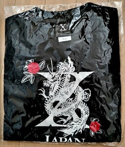 Xジャパン レディース Tシャツ ワールドツアーライブ 横浜限定 バンドTシャツ 薔薇 ドラゴン