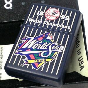 ZIPPO 1点物 ワールドシリーズ 1999年 NYY優勝記念 ジッポ ライター レア ビンテージ おしゃれ 野球 ネイビー 廃盤 珍しい