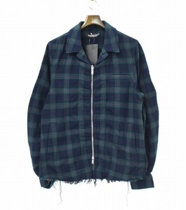 UNDERCOVER アンダーカバー UCU4206-1 裾タチキリ ネルチェックブルゾン 2 GREEN CK グリーンチェック CUT OFF FLANNEL CHECK BLOUSON