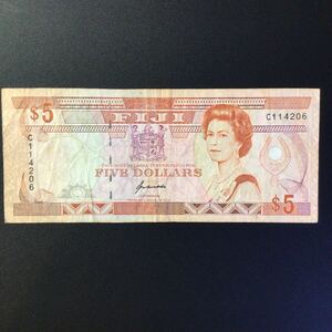 World Paper Money FIJI 5 Dollars【1989】