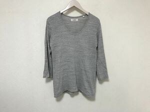 本物ハリウッドランチマーケットHRMコットンUネック7分袖 長袖Tシャツメンズアメカジサーフミリタリー1Sビジネス日本製グレーインナー