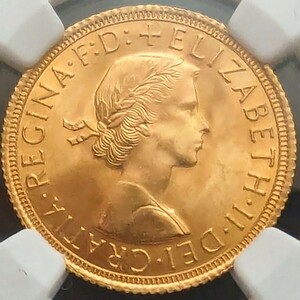 ★1円スタート 金貨 高鑑定 1963年 NGC MS65 イギリス ヤングヤング エリザベス女王 1ソブリン金貨 ロイヤルミント 英国アンティークコイン