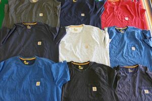 TS-BN33 カーハート Carhartt ワンポイントTシャツ FORCEシリーズ￥1～US古着卸大量セット業者まとめ売り