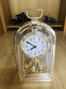 1円【稼動品】CITIZEN シチズン 置時計 レトロ アンティーク 時計 