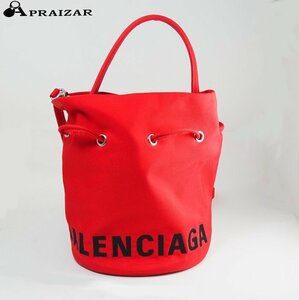 BALENCIAGA バレンシアガ Wheel バケットバッグ 2WAY ショルダーバッグ レッド [55694]