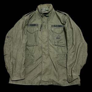 70s US NAVY M65 SEABEES フィールドジャケット シービーズ ARMY SCOVILL パッチ 刺繍 ステンシル ミリタリー 70年代 ヴィンテージ vintage