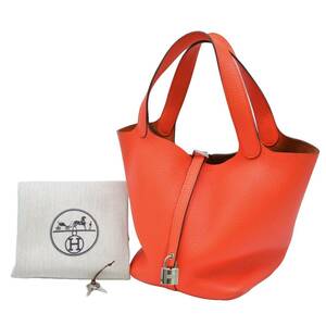 【お値引き】【美品】HERMES エルメス ピコタンロック MM ハンドバッグ トート オレンジポピー #T