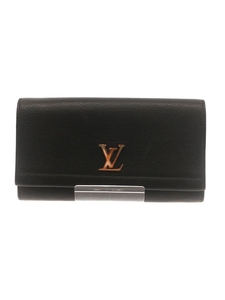 LOUIS VUITTON◆ポルト・フォイユ・ロックミーII_BLK/牛革/BLK/メンズ