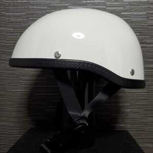 ホワイト　ハーフヘルメット　半ヘル　キャップ　フリーサイズ　ダックテール　1