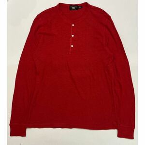 h36 美品 希少 RRL ヘンリーネック サーマル ロンT L/S tee レッド XL ダブルアールエル Ralph Lauren ラルフローレン red