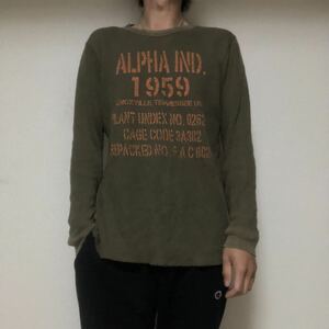 ALPHA INDUSTRIESアルファ インダストリーズ　ミリタリー サーマル　ロングTシャツM