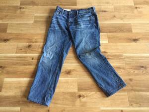 Abercrombie&Fitch アバークロンビー＆フィッチ A&F アバクロ デニム パンツ スリム ストレート ヴィンテージ加工 100% COTTON W32 L34