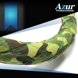 [Azur アズール] ハンドルカバー ふそう ブルーテックファイター(H11.4～) 迷彩グリーン 2HSサイズ（外径約45～46cm）