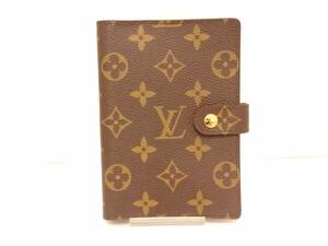 【美品】LOUIS VUITTON ルイヴィトン モノグラムライン R20005 アジェンダPM 手帳カバー/6穴式/カード入れ×3/約14.5×10×2cm/01YZ042101