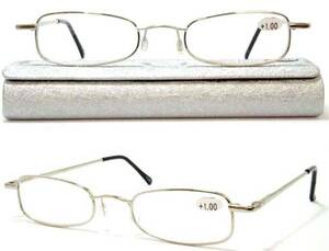 専用ケース付　定形外無料 シニアグラス 老眼鏡 シルバーメタル311