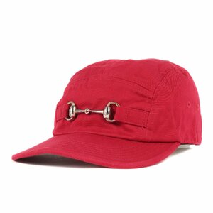 Supreme シュプリーム キャップ サイズ:FREE 17AW ホースビット キャンプキャップ Horsebit Camp Cap boxlogo レッド ブランド 帽子