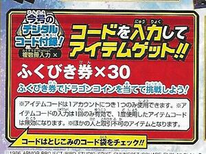 Vジャンプ 2020年1月号ドラゴンクエストⅩふくびき券×30