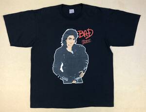 Michael Jackson マイケル・ジャクソン BAD 丸首Tシャツ L ブラック