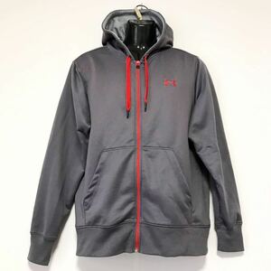 UNDER ARMOUR/アンダーアーマー☆スウェット/パーカー☆ビッグロゴ/ジャケット/ジャージ/グレー×レッド/L