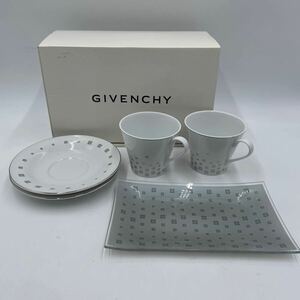 k883【未使用】GIVENCHY ジバンシー カップ ソーサー プレート ペア ブランド食器 ティーカップ