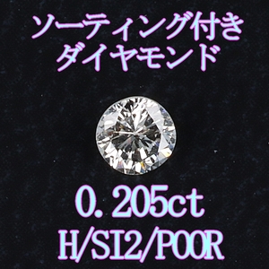 天然ダイヤモンドルース0.205ct ソーティング付裸石＆専用ケース付【Y-100】