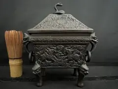 香炉　蛇　麒麟　鳳凰　銅　彫刻 置物 開運 風水 美術 インテリア　アンティーク