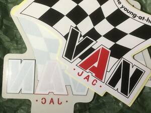 昭和 レトロ アイビー VAN JAC ヴァンヂャケット チェッカーフラッグステッカー2枚セット VAN JACKET INC./ ミニクーパー レーシングメイト
