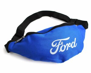 ★Fordフォード ロゴ ナイロン ウエストポーチ 青★ウエストバッグ ボディバッグ モーター