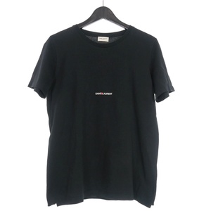 サンローラン パリ SAINT LAURENT PARIS スモールロゴ Tシャツ カットソー 半袖 S 黒 ブラック 464572 国内正規 メンズ