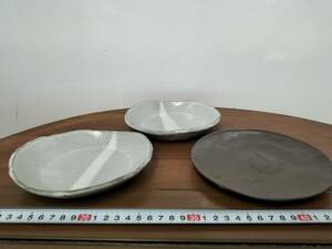コレクション　昭和　レトロ　アンティーク　中皿　料理皿　陶器　焼き物　3枚　まとめて