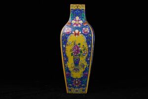 中国美術 雍正御製款 琺瑯彩 花瓶 高さ31cm