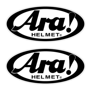 白 「Ara!」 パロディ 面白ステッカー ビックリ 2枚セット バイク ヘルメット 9cm×4cm あら！