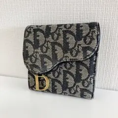 Dior クリスチャン ディオール サドル トロッター 二つ折り財布 ネイビー