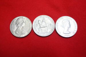  コイン（3点セット）　ELIZABETH Ⅱ　DEI GRATIA 1965年/ニュージーランド エリザベス2世1970年/イギリス 5シリング エリザベス2世1953年