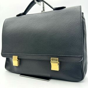 1円〜【極美品】dunhill ダンヒル CONNAUGHT コンノート ビジネスバッグ A4 書類かばん 鞄 ブリーフケース ハンド レザー 本革 ブラック 黒