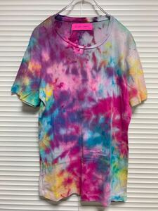 新品《 ジ エルダー ステイツマン The Elder Statesman 》Paper Rainbow CC Tee Tシャツ XS タイダイ Tie Dye t-shirt コットン カシミヤ
