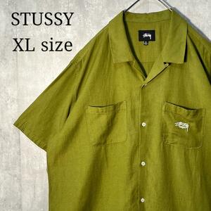 美品☆ XLサイズ STUSSY ステューシー オープンカラー シャツ