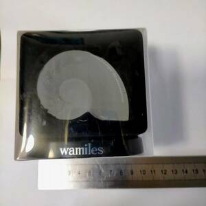 非売品 ワミレス オリジナル ペーパーウェイト アンモナイト ガラス 製 文鎮 おもり Wamiles paperweight glass Ammonite campaign item